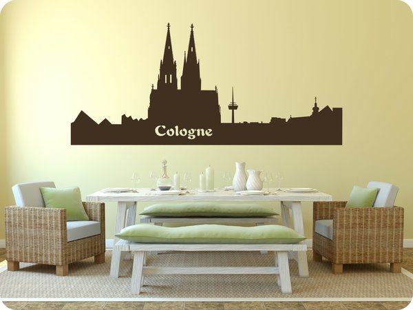 Skyline " Cologne "  Wandtattoo