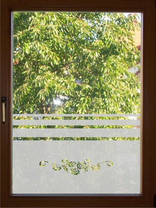 Fensterfolie, Sichtschutzfolie, Milchglasfolie, Glasdekorfolie,  Nr. 668 - 50 cm hoch Ornament