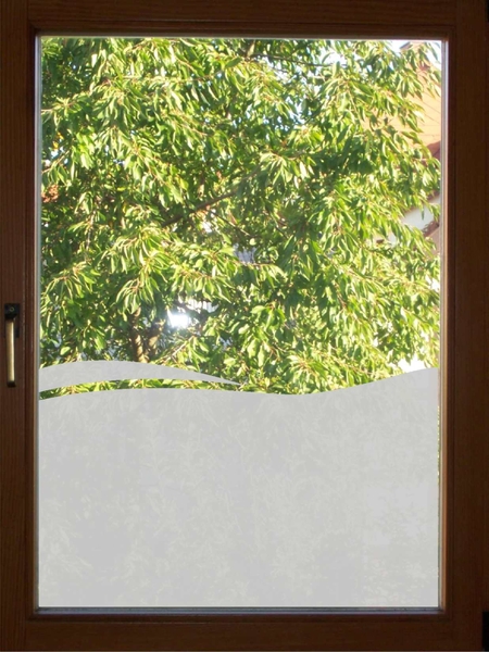 Fensterfolie, Sichtschutzfolie, Milchglasfolie, Glasdekorfolie, Bad Welle Nr. 666/ 65 cm Hoch