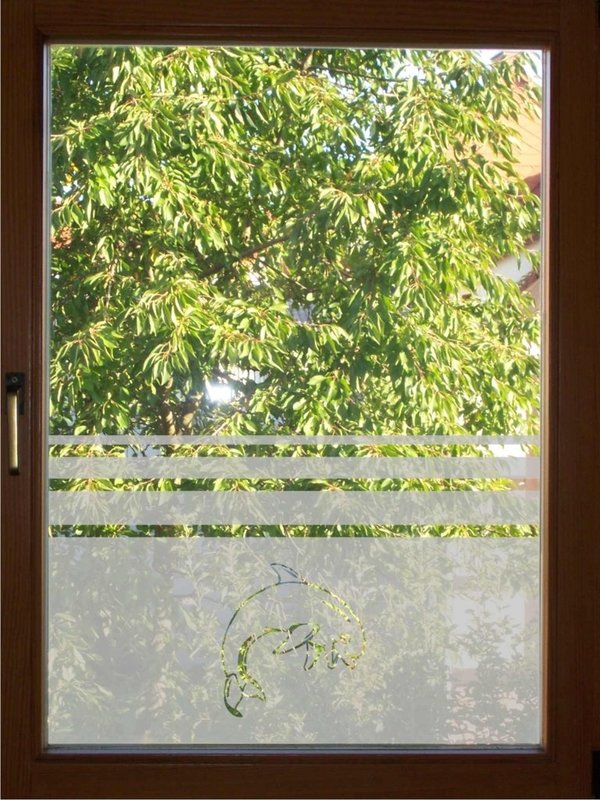 Fensterfolie, Sichtschutzfolie, Milchglasfolie, Glasdekorfolie, "Delphin" Nr. 651 - 50 cm hoch