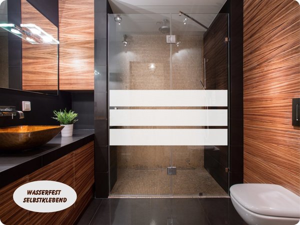 Aufkleber Folie Glasdekor Bad, Dusche, WC Sichtschutz / Motiv  021B  3 Streifen