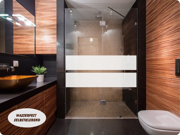 Aufkleber Folie Glasdekor Bad, Dusche, WC Sichtschutz / Motiv 022B 2 Streifen